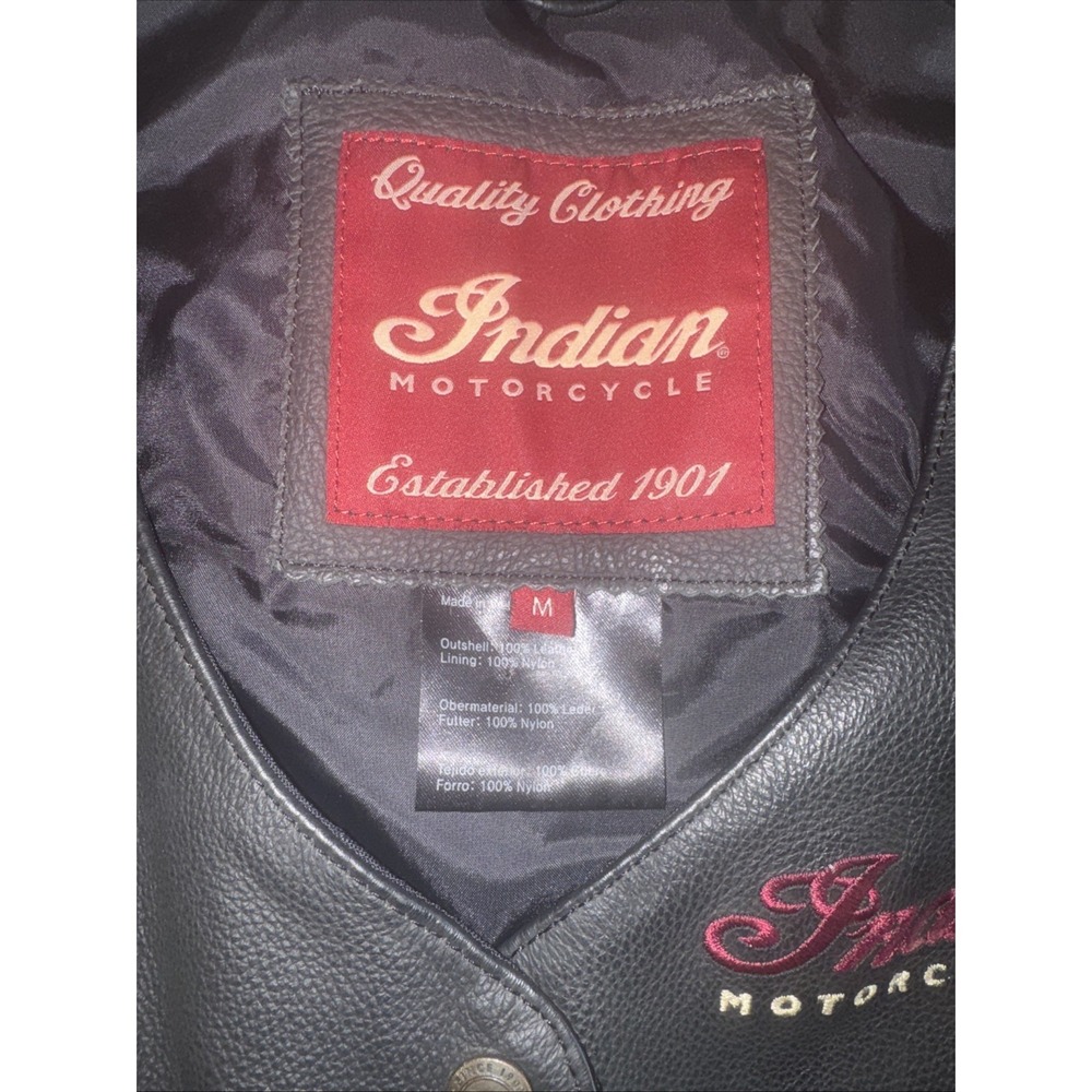 Indian Motorcycle Womens Charcoal Leather Vest 2 Riding Fringe Chief Size Medium - Picture 3 of 8